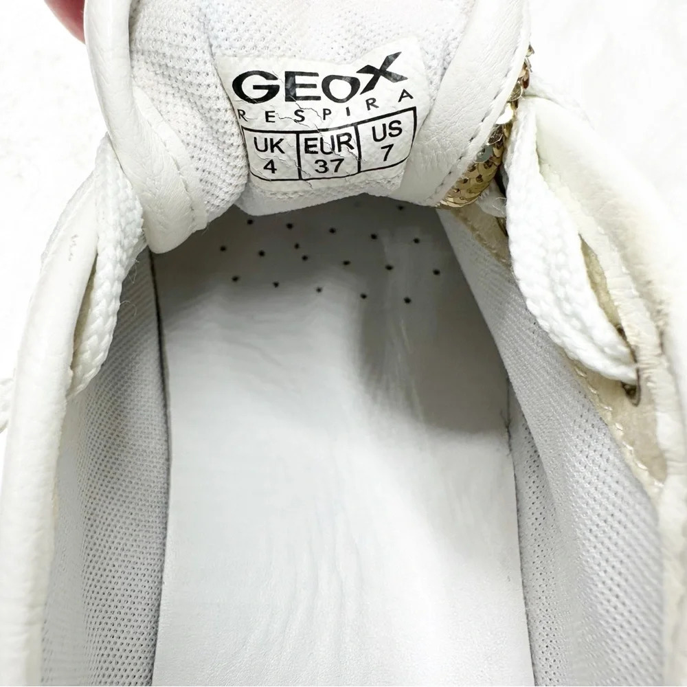 Geox Gold Sequin Tennis Shoes Size 7 - Picture 6 of 6